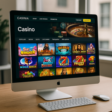 Casinia Casino - Desktop Platform Design - Overzichtelijk en Intuïtief Interface