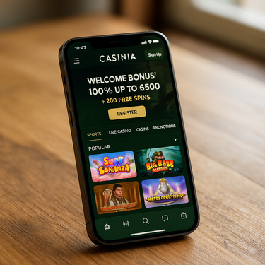 Casinia Casino - Mobile Platform - Responsive Gaming op Telefoon